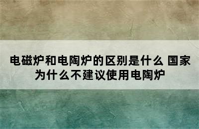 电磁炉和电陶炉的区别是什么 国家为什么不建议使用电陶炉